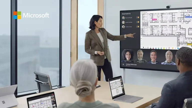Microsoft SurfaceHub 3 85" Tecnologia avançada, Colaboração única
